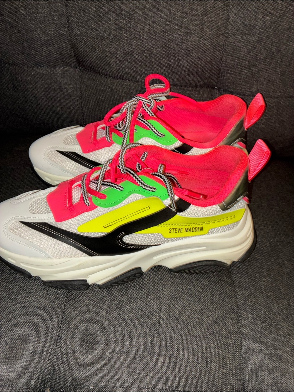 Steve Madden Neon Pink, Green & Yellow Women's Sneakers